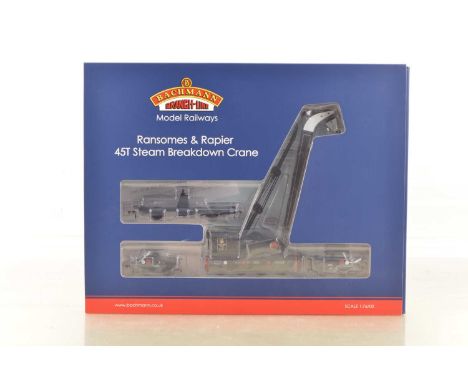 Bachmann 00 Gauge 38-802 BR lined black Ransomes & Rapier 45 Ton Steam Crane No 122, in original box, E, unused, box E