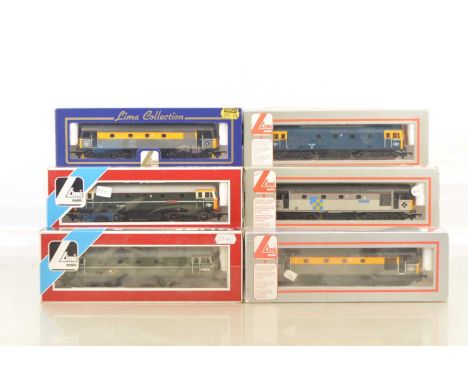 Six Lima 00 Gauge Class 33 Diesel Locomotives (6), 205116 BR blue, 205228A1 Railfreight grey Construction 'Isle of Grain', 20