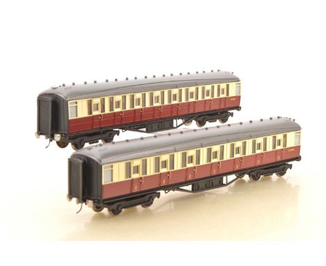 Ian Kirk or similir 0 Gauge Kitbuilt Finescale Gresley BR Crimson & Cream Passenger coaches (2),  All 1st No.E11028E and All 
