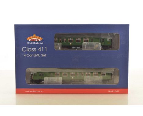 Bachmann 00 Gauge 31-426B BR SR green 4 CEP Class 411 EMU 7122 4-Car Train Pack, comprising Power, Trailer and two Centre Coa