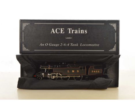 Ace Trains 0 Gauge Modern issue E/8 Stanier 2-6-4 LMS gloss black Tank Loco,    No.2429, 2-3 rail electric, nearside chassis 