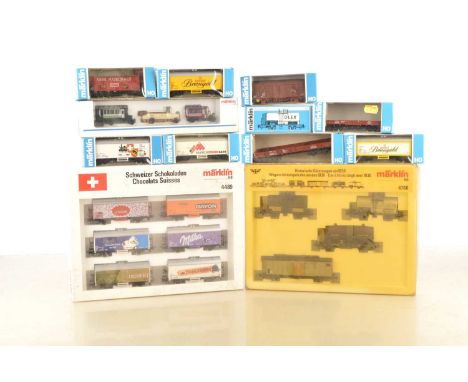 Marklin HO Gauge Freight Stock (12), all boxed, includes boxed sets, 4786 five Historical Wagons of 1930 (boxed lid discolour