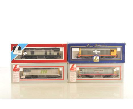 Four Lima 00 Gauge Class 20 Diesel Locomotives (4), 204885A7 Railfreight grey 20059, 204836A6 BRT grey Almon & Strowger', 204