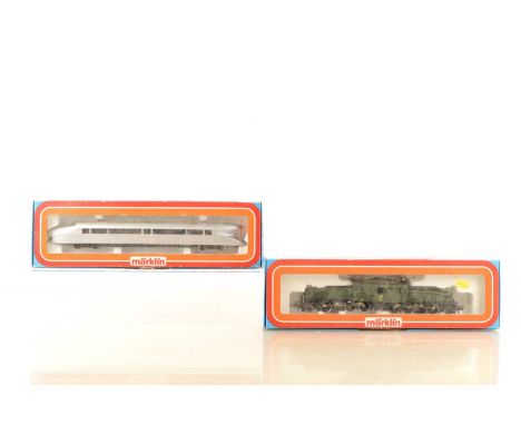 Marklin HO Gauge German and Swiss Locomotives, both boxed, 3077 German Rail Zeppelin in silver livery, Hamo 8356 Swiss Krokod