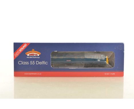Bachmann 00 Gauge 32-526DS BR blue Class 55 Diesel Locomotive 55018 'Ballymoss' with sound, in original box, E, appears unuse