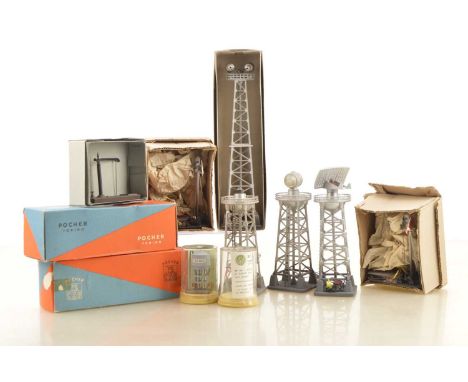 Pocher 1950s/60s HO Gauge and N Gauge Trackside Accessories (10),  H0 Gauge, boxed Art 91 5522 Torre Radar (radar tower), Art