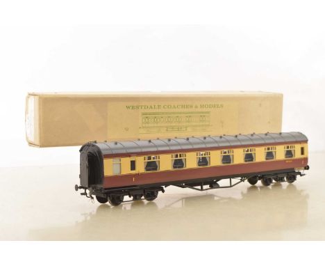 Westdale or similar 0 Gauge Kitbuilt Finescale BR Crimson & Cream all 1st centre dining Car, No.M7524, well built and painted