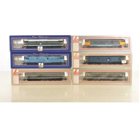 Six Lima 00 Gauge Class 31 BR Diesel Locomotives (6), 205239A2 green D5500, 205093A1 green D5830, 205093 green white roof 551