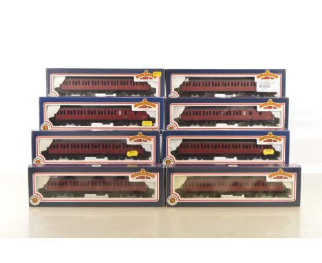 Bachmann boxed 00 Gauge BR MK1  Eastern Region maroon 57' Suburban Coaches, 34-600, 34-601, 34-605 and  34-606 2nd Class, 34-