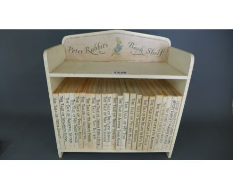 Peter Rabbits book shelf with 23 Beatrix Potter books, Frederick Warne and Co Ltd