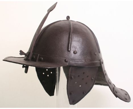 Good 17th Century English Civil War Period Cavalry Troopers ‘Lobster Tail’ Helmet, the skull raised from a single plate and e