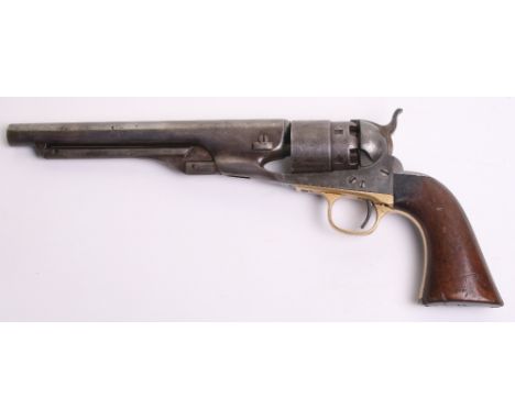 A 6-shot .44” Colt Army Single Action Percussion Revolver No.141727, round barrel stamped ADDRESS COL. SAML COLT NEW-YORK U.S