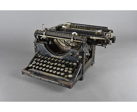 An Underwood Standard typewriter, with gilt lettering, 28 cm wide x 31 cm deep x 24 cm high 