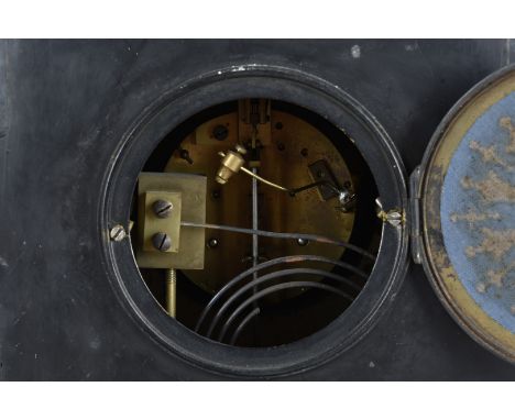 A 19th Century architectural slate mantel clock  