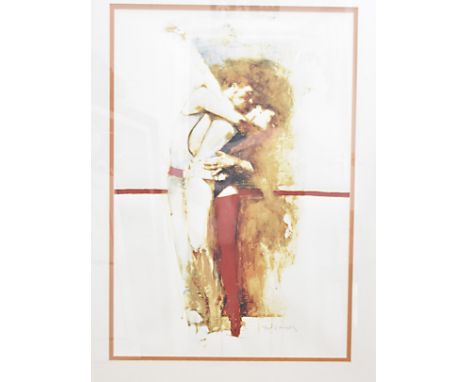 Robert Heindel contemporary, limited edition silkscreen prints, two studies 'A Red Stocking' & 'The Coloured Sash' no.172/185