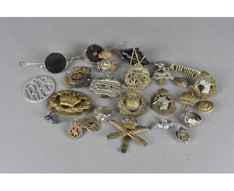 A silver RFC Sweetheart brooch, together with a pair of mid/late 19th Century shooting spectacles, a selection of British and