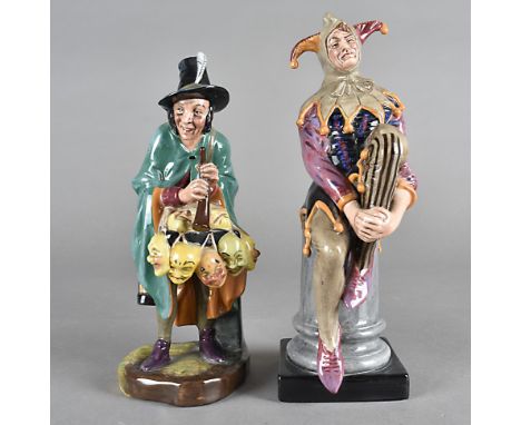 A Royal Doulton Figure, The Jester, HN 2016, 26.5 cm together with The Mask Seller HN 2103, 23 cm high (2)Overall both are go