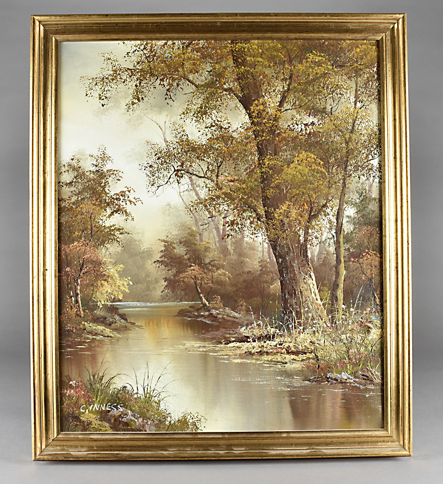 C Innes, oil on canvas, 20th Century, woodland scene, signed lower left ...