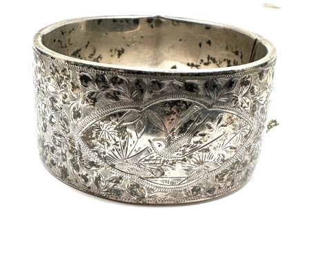Antique silver cuff bangle weight 48g 
