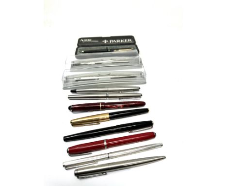 selection of vintage &amp; later fountain pens and penns etc including parker some boxed 