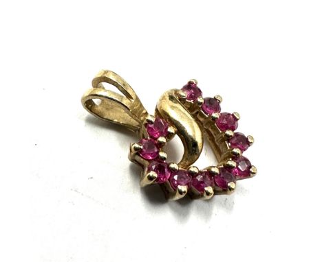 9ct gold ruby heart pendant 