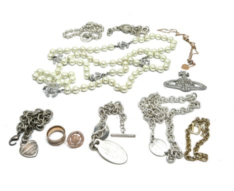 selection silver plated of costume jewellery etc weight 380g 