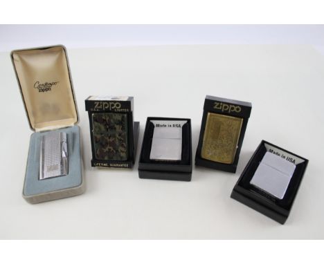 Zippo Lighter Job Lot Inc Boxed Zippo Contempo Gas Brass Venetian Camo x 5 