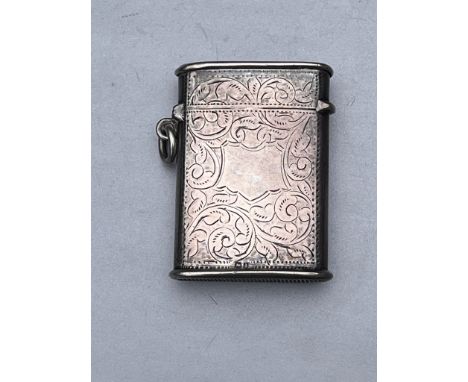 Antique sterling silver vesta case with secret opining fully hallmarked Birmingham 1910 in good condition measures approx 4.4