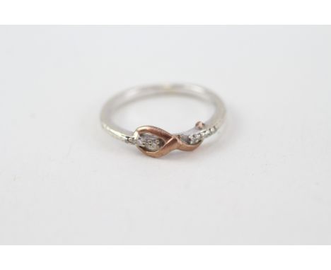 9ct gold white gemstone ring (1.5g) 