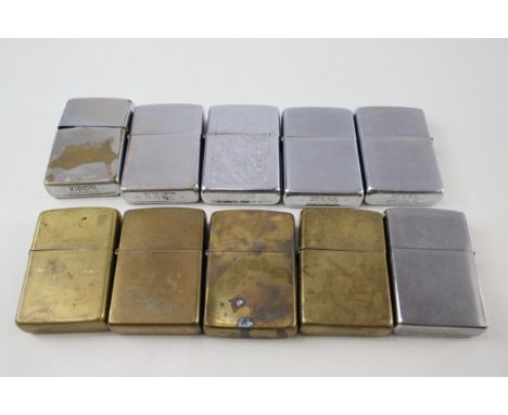 Zippo Lighter Job Lot Inc Solid Brass - Stainless Steel - Chrome Venetian x 10 