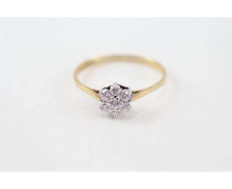 9ct gold cubic zirconia cluster ring (1.2g) 