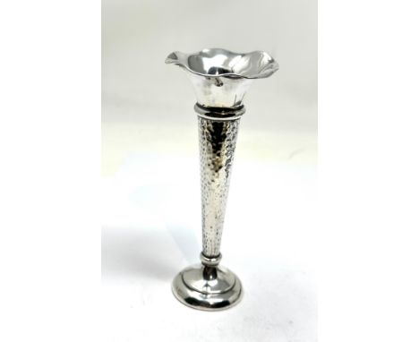 Antique silver bud vase measures height 13cm Birmingham silver hallmarks 