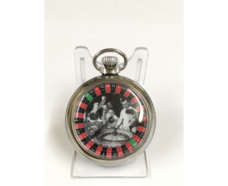 A vintage spinning gaming pocket watch - w/o