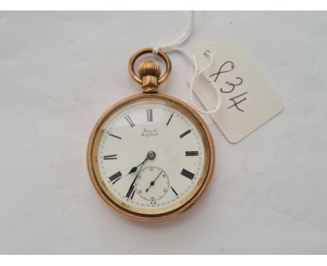 A gents rolled gold pocket watch by PRESCOT with seconds dial 