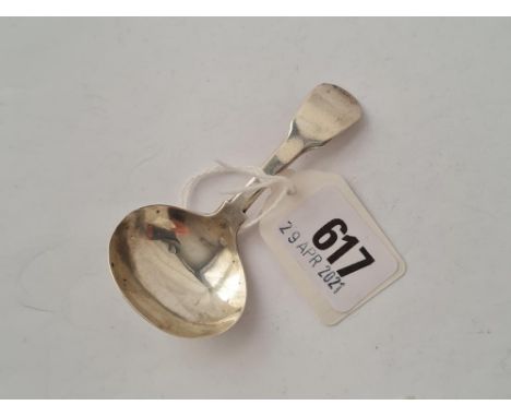 A Georgian plain fiddle pattern caddy spoon London 1925 by GW