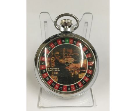 A vintage spinning gaming pocket watch - w/o