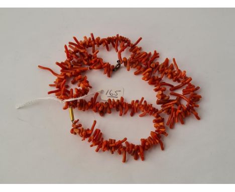 A coral twig necklace &amp; matching bangle 