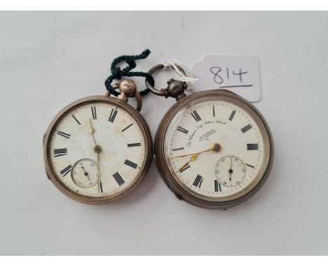 Two gents silver pocket watches - 1 x H. Samuel both with seconds dial - both a/f