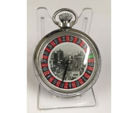 A vintage spinning gaming pocket watch - w/o