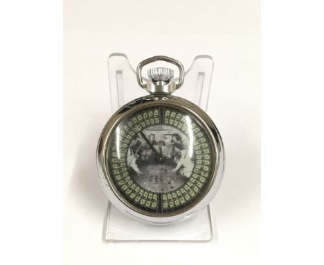 A vintage spinning gaming pocket watch - w/o