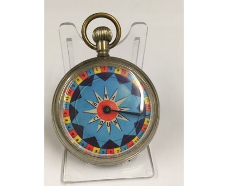 A vintage spinning gaming pocket watch - w/o