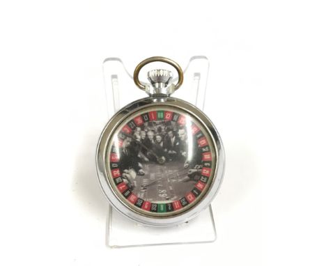 A vintage spinning gaming pocket watch - w/o