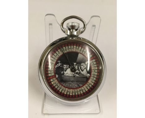 A vintage spinning gaming pocket watch - w/o