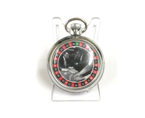 A vintage spinning gaming pocket watch - w/o