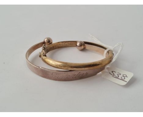 A silver torque marked 'BEVERLY' bangle &amp; child's silver bangle