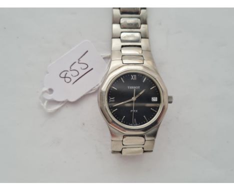 A gents TISSOT PRX wrist watch with seconds sweep &amp; date apperture 