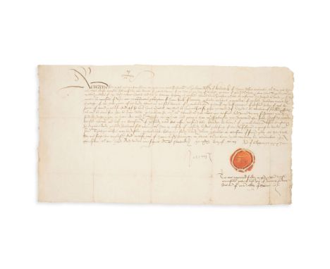  James V (1512-1542), King of Scotland Document signed, dated 1542 Dated 17th May 1542, to the Bishop of Moray “Reuerend fade