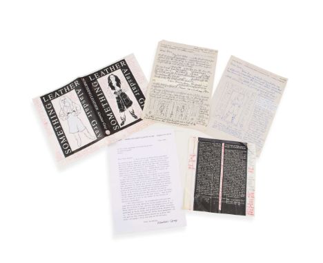  Alasdair Gray (1934-2019) Original cover design for Something Leather, 1989 single sheet, 25.2 x 36.8cm, card and paper coll