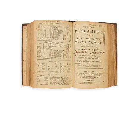  [John Newton interest] The Holy Bible, containing the Old Testament and New Cambridge: printed by John Archdeacon, and sold 