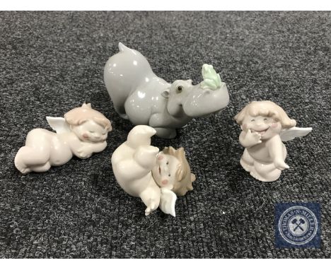 A Nao hippopotamus and three Nao cherubs 